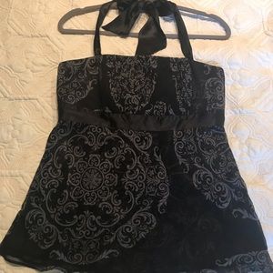 WHBM Dressy Tank with Neck Ribbon